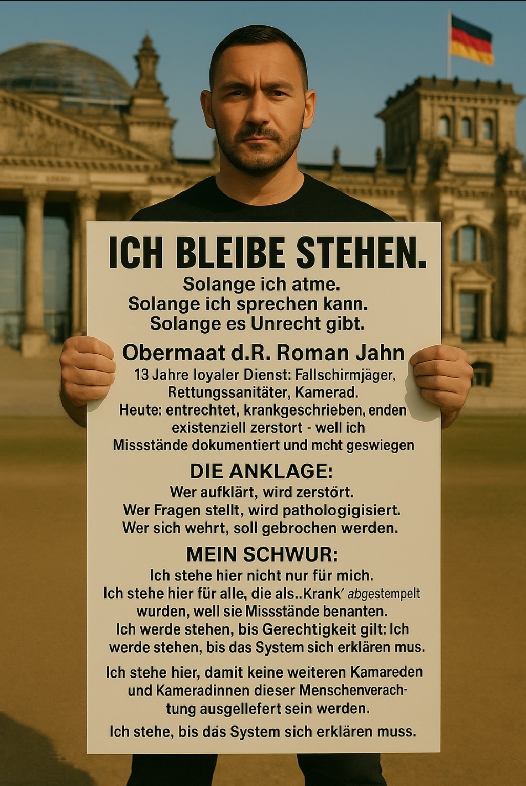 Gestaltetes Statement-Motiv vor dem Reichstag